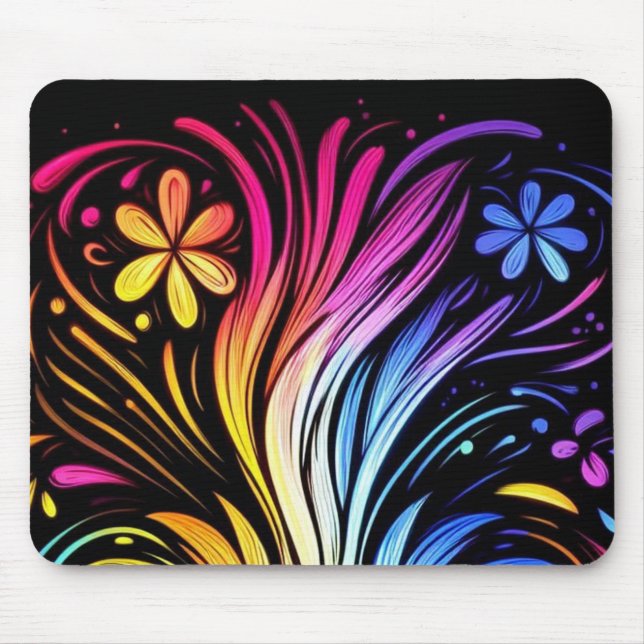 Flower Power auf einem Desktop-Computer im Stil de Mousepad (Vorne)