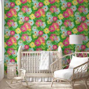 Flower Power Blossoms nahtloses Muster 4 Tapete
