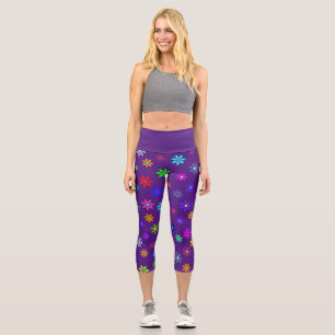 Flower Power Dusche - farbiges Muster 1 Capri Leggings