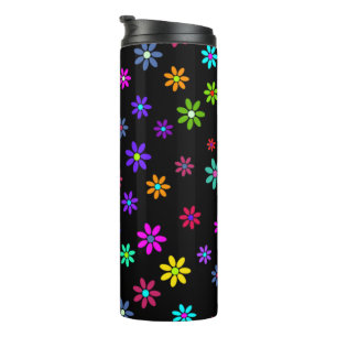 Flower Power Dusche - farbiges Muster 1 Thermosbecher