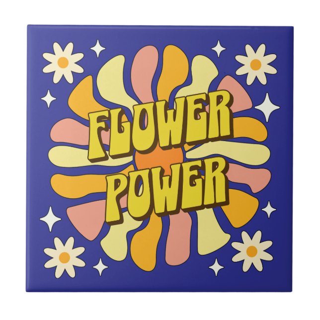 Flower Power Fliese (Vorderseite)