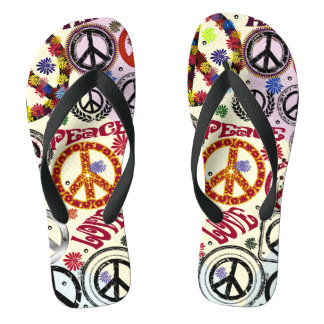 Flower Power Frieden & Liebe Hippie Flip Flops