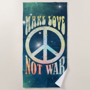 Flower Power Frieden - Macht Liebe nicht Krieg 1 Strandtuch