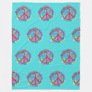 Flower Power Friedens-Kombination 1 Fleecedecke