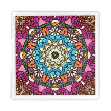 Flower Power Groovy Garten Acryl Tablett