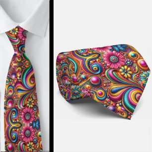 Flower Power Hippie-Schlips Krawatte