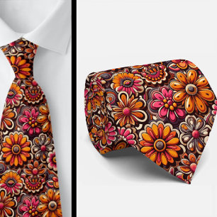 Flower Power Hippie-Schlips Krawatte