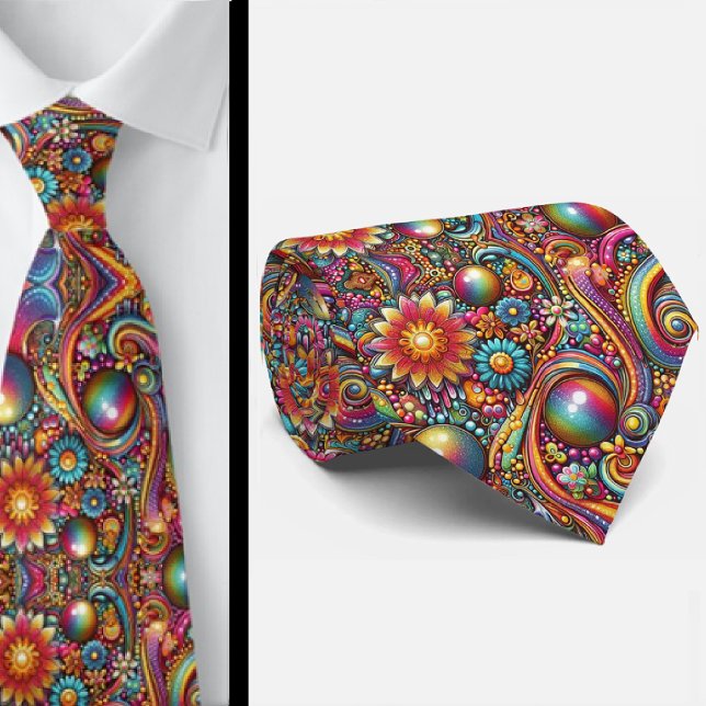 Flower Power Hippy Neck Tie Krawatte (Von Creator hochgeladen)