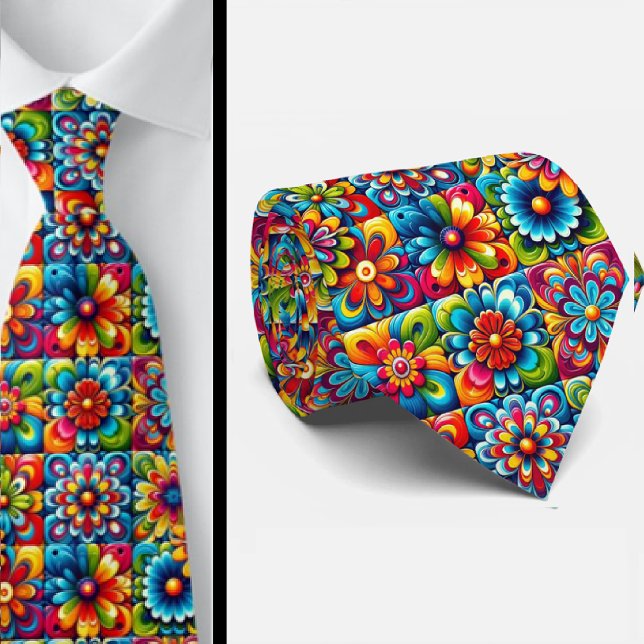 Flower Power Hippy Neck Tie Krawatte (Von Creator hochgeladen)
