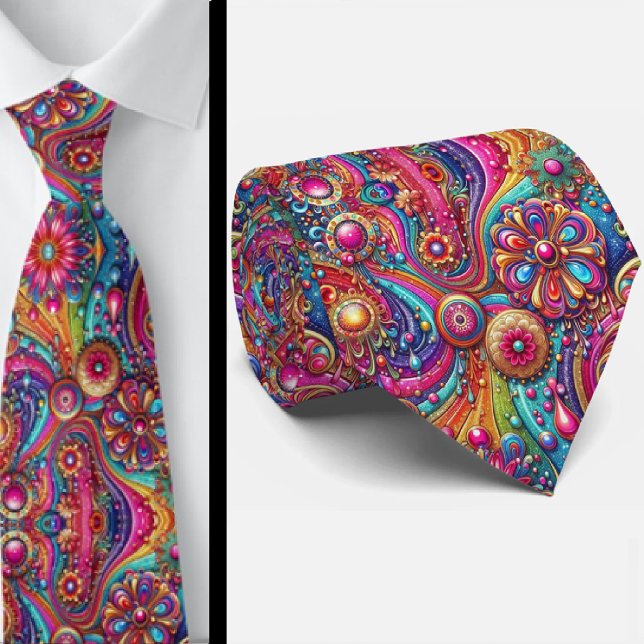 Flower Power Hippy-Schlips Krawatte (Von Creator hochgeladen)