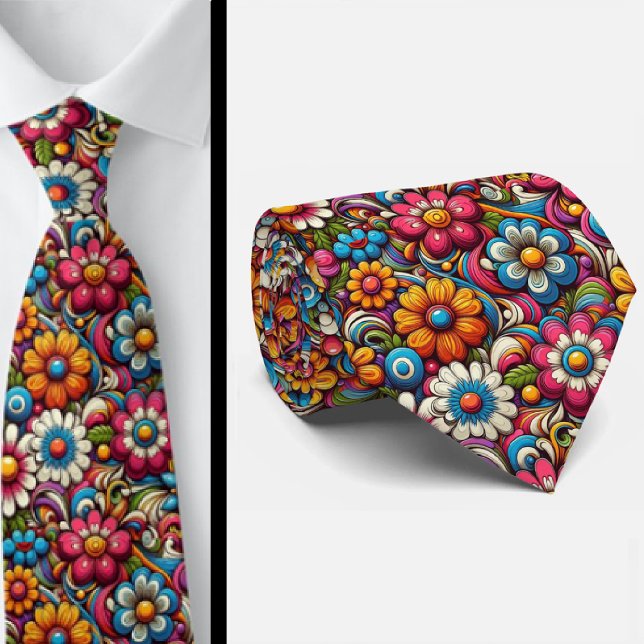 Flower Power Hippy-Schlips Krawatte (Von Creator hochgeladen)