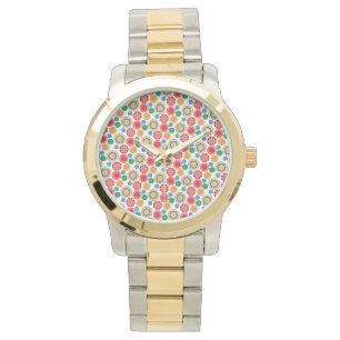 Flower Power in Reihen 002 Armbanduhr