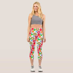 Flower Power in Reihen 002 Capri Leggings