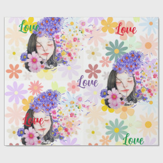 Flower-Power-Mädchen-Power Geschenkpapier