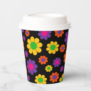 Flower Power Papiertassen Pappbecher