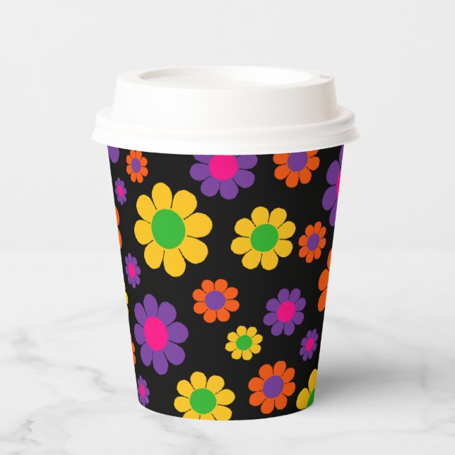 Flower Power Papiertassen Pappbecher (Vorderseite)