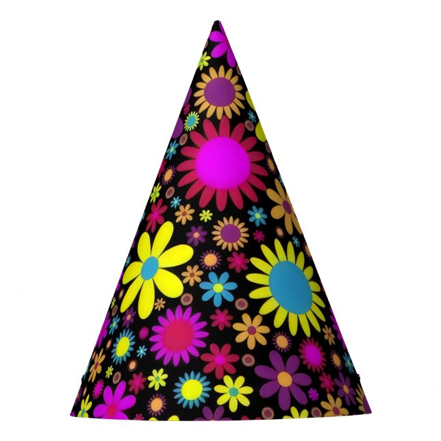 Flower Power Partyhütchen (Vorderseite)
