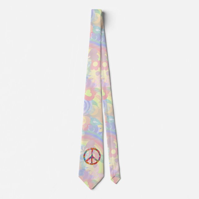 Flower Power Peace Sign I + your backgr & ideas Krawatte (Vorderseite)
