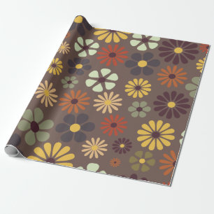 Flower Power Retro Hippie Blumen Geschenkpapier