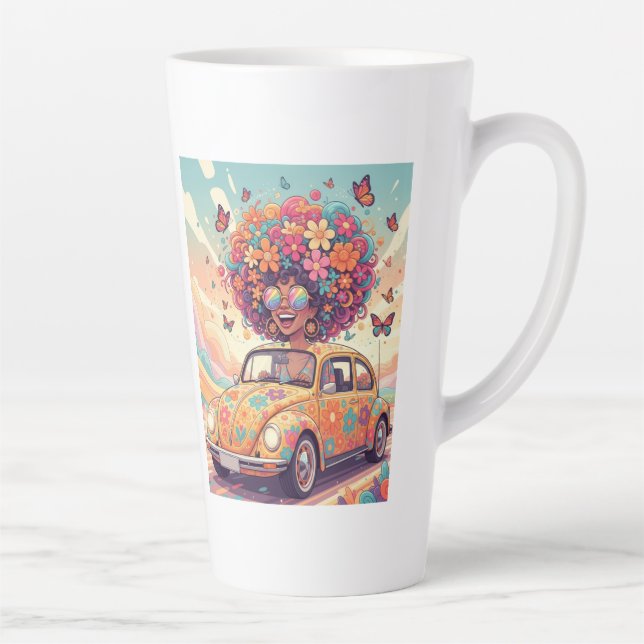 Flower Power Ride Latte Mug Milchtasse (Rechts)