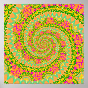 Flower Power Spirale SONNIG Poster