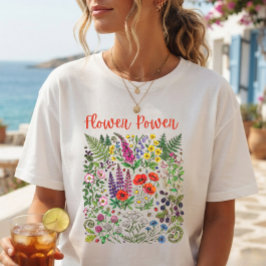 Flower Power Wildblumen Natur Florale Collage Tri-Blend Shirt