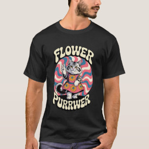 Flower Purrwer Retro Friedenskatze - Seit 1776 Ame T-Shirt