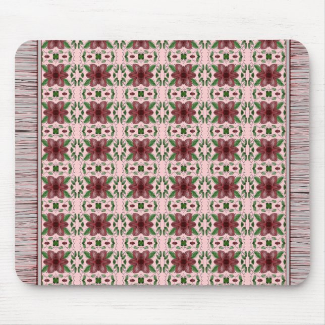 Flower Raspberry Pink Mouse Rug Mousepad (Vorne)