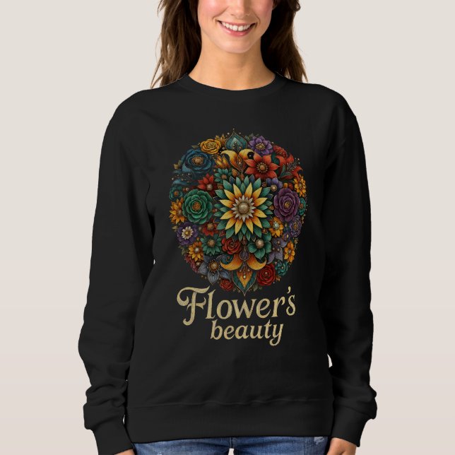 Flower’s Beauty – Vibrant Floral Art Sweatshirt (Vorderseite)