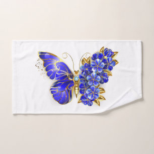 Flower Sapphire Butterfly Handtuch