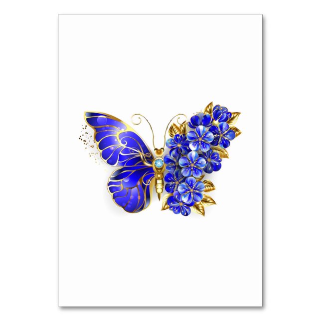 Flower Sapphire Butterfly Tischnummer (Vorderseite)