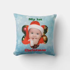 Flower Shape My 1st Christmas Photo Kissen