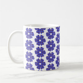 Flower Shape Plaid Blue Cornflower Kaffeetasse