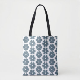 Flower Shape Plaid Blue Gray