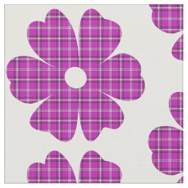 Flower Shape Plaid Pink Purple Stoff