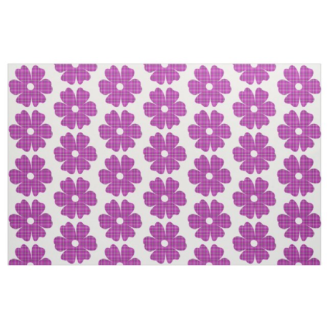Flower Shape Plaid Pink Purple Stoff (Fat Quarter (45,7 x 55,9 cm))