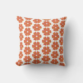 Flower Shape Plaid Yellow Orange Pink Kissen