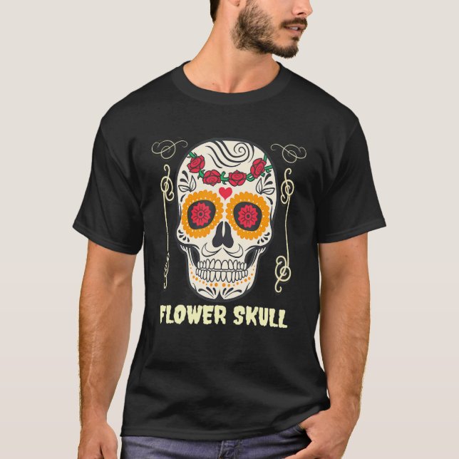 Flower skull_1 T-Shirt (Vorderseite)