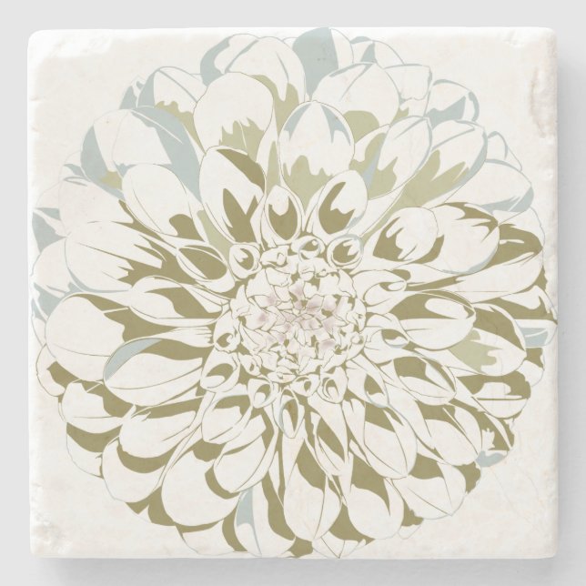 Flower stone coaster - dahlia steinuntersetzer (Vorderseite)