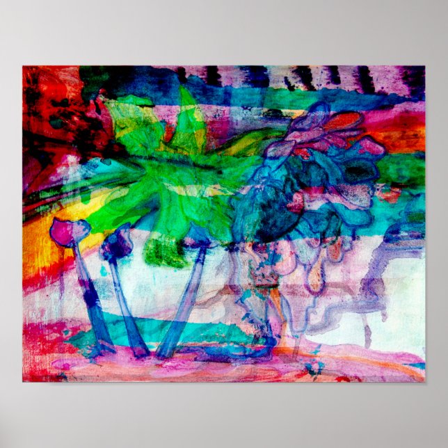 "Flower Thing" abstract art poster 11 x 14 (Vorne)