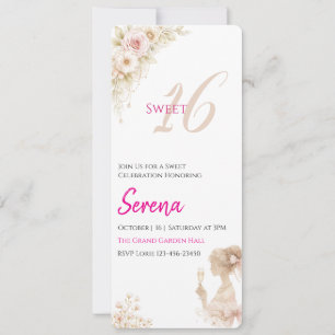 Flower Traumhaft Sanfte Sweet 16 Geburtstags-Notiz Einladung
