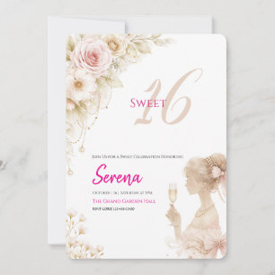 Flower Traumhafte Weiche Sweet 16 Geburtstagseinla Einladung