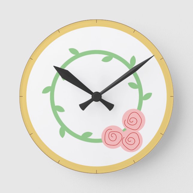 Flower Wallclock Runde Wanduhr (Vorderseite)