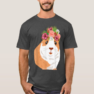 Flower Wreath Guinea Pig Clothing Gift T-Shirt