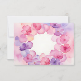 Flower Wreath Pink and Purple Floral Frame Design Einladung