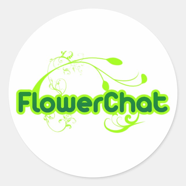 FlowerChat 3"-Aufkleber Runder Aufkleber (Vorderseite)