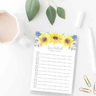 Flowerfields Personalized To-Do List Post-it Klebezettel