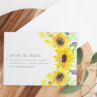 Flowerfields | Watercolor Sunflower Save the Date