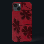 Flowerhead Silhouettes on Crimson Background Case-Mate iPhone Hülle<br><div class="desc">Flowerhead silhouettes are set against a crimson background in this contemporary botanical painting. The deep red of the backdrop serves as a great akzent for the floral shadows depicted in this piece.</div>
