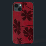 Flowerhead Silhouettes on Crimson Background Case-Mate iPhone Hülle<br><div class="desc">Flowerhead silhouettes are set against a crimson background in this contemporary botanical painting. The deep red of the backdrop serves as a great akzent for the floral shadows depicted in this piece.</div>